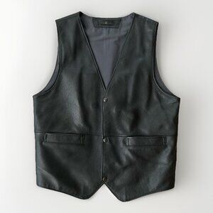 Coronado Mens Leather Vest Conceal Carry Pockets Size 42 Western Ranch Layering